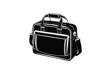 Stylish Business Briefcase with Shoulder Strap in Silhouette