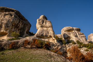 Rocks similar to sphinxes near Bakhchisarai in Crimea.