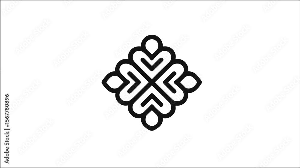 Aufkleber abstract black and white geometric design with symmetrical patterns
