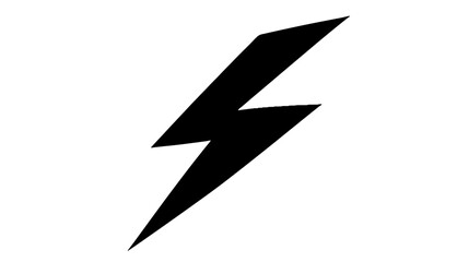 Black lightning bolt icon on a clean white background  