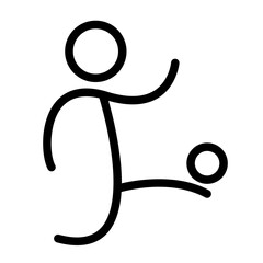 Stickman Practicing Football Sports and Exercise Icons