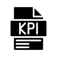 Kpi Glyph Icon. File Document icon stands for Key metrics to measure success