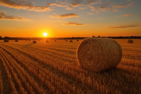 Evening glow over a wheat field