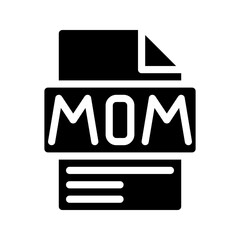 Mom Glyph Icon. File Document icon stands for Month to month data comparison