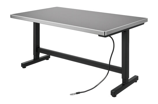 Antistatic workbench with a grounding cord and laminate surface for electronics manufacturing