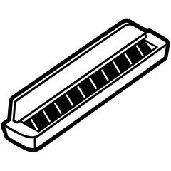 Harmonica line art vector