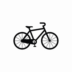 Simple Black Silhouette of a Bicycle on White Background a Classic Mens Style Bike with Spoked Wheels and a Simple Frame Design Ideal for Transportation or Cycling Related Designs