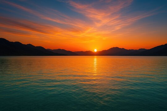 Evening glow over pristine waters
