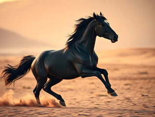  a majestic black mustang horse