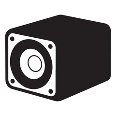 Fototapeta premium Vector illustration of a black and white speaker box isolated on white background