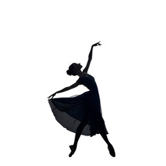 silhouette of a dancer , silhouette of a woman dancing, Ballerina Dance Silhouette in Elegant Pose