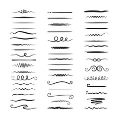 Black decorative lines and flourishes wavy scribbled