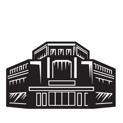 Fototapeta premium Vector illustration of a modern building facade in a minimalist black and white design