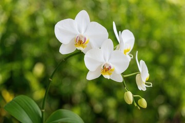 The orchid displaying its full blossom