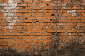 Naklejka premium Worn-out orange brick walls showing years of neglect and decay