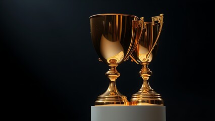 A gleaming gold trophy on display, representing achievement and excellence.