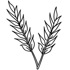 Heather line art vector