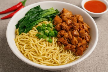 Traditional Indonesian chicken noodle dish