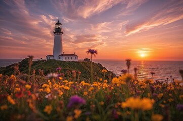 Dramatic Coastal Landscape at Dusk
