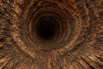 Fototapeta premium Inside a Cavity of a Hollow Fallen Tree