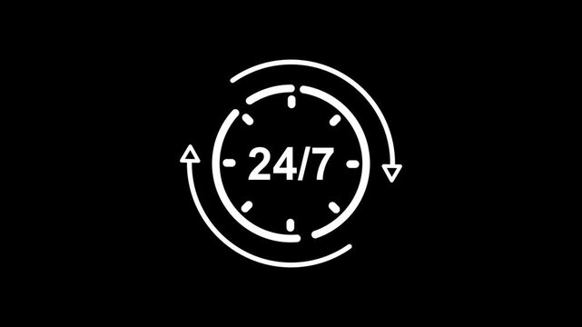 24/7 hours emergency service with arrow recycling animation .24 hour and 7 days service ,