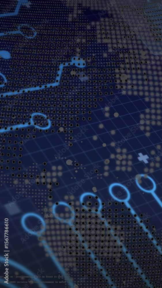 Aufkleber animation of data processing and globe over blue background