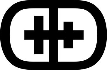 icon made from letter D in black color