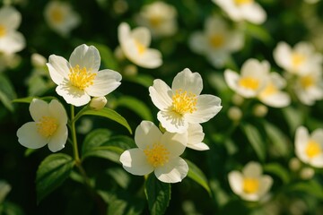 Sunlit jasmine blossoms showcasing natural beauty