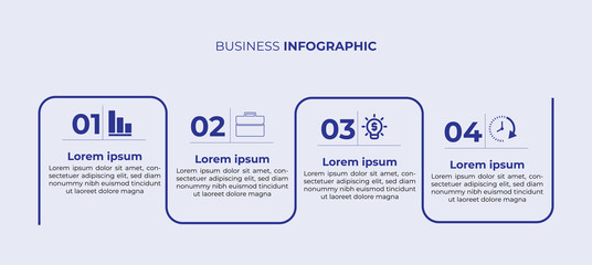 Fototapeta premium Business Infographic Template with Numbered Steps