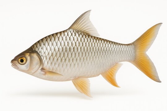 Freshwater fish with flowing fins, including carp and barbonymus species, found in rivers