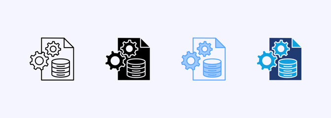 Data Management Icon Set Multiple Style Collection