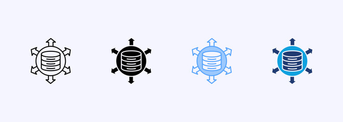 Data Resource Icon Set Multiple Style Collection