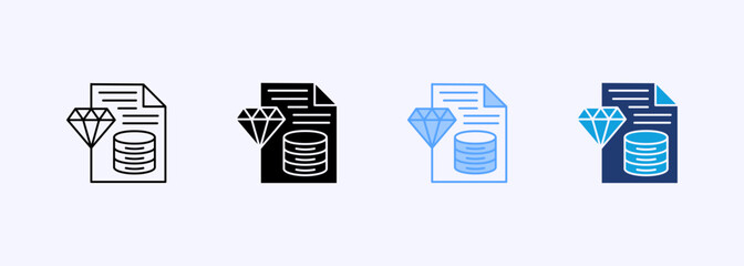Data Value Icon Set Multiple Style Collection