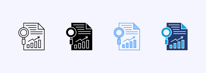 Data Analytics Icon Set Multiple Style Collection