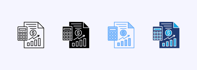 Data Accounting Icon Set Multiple Style Collection