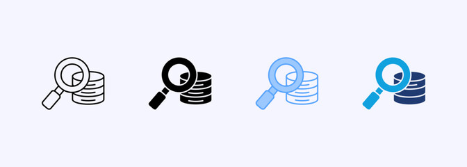Data Research  Icon Set Multiple Style Collection