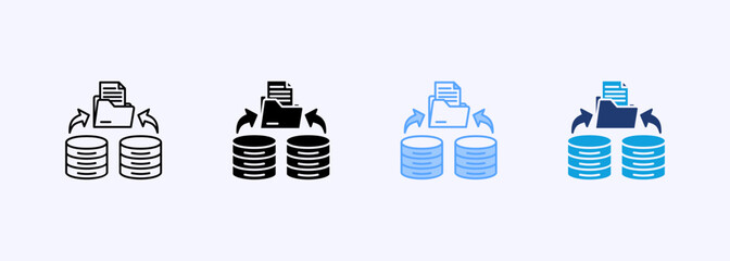 Data Migration Icon Set Multiple Style Collection