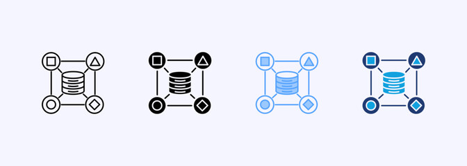 Data Interoperability Icon Set Multiple Style Collection