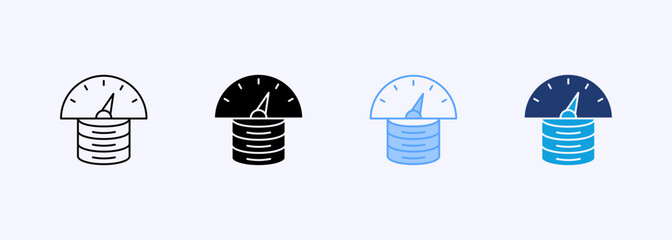 Performance Data Icon Set Multiple Style Collection