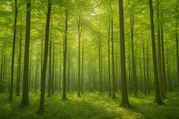 Majestic forest with towering trees