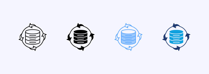 Data Lifecycle Icon Set Multiple Style Collection