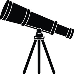 telescope icon silhouette on white background (2).eps