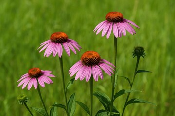 Obraz premium Herbal remedy featuring purple cone flower for health support