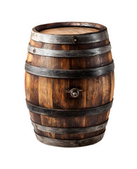 Fototapeta premium Wooden oak barrel isolated on white background