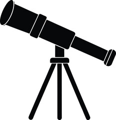 telescope icon silhouette on white background.eps