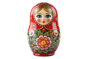 3D Rendering of beautiful, trending and realistic Matryoshka doll with white background