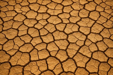 Cracked dry soil illustrating climate change and desert expansion. Textured background.