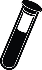 test tube icon silhouette on white background.eps