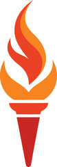 torch flame creative logo icon on white background.eps