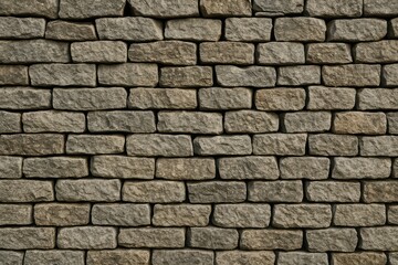 Obraz premium Elevated dry stone boundary constructed from stacked rocks